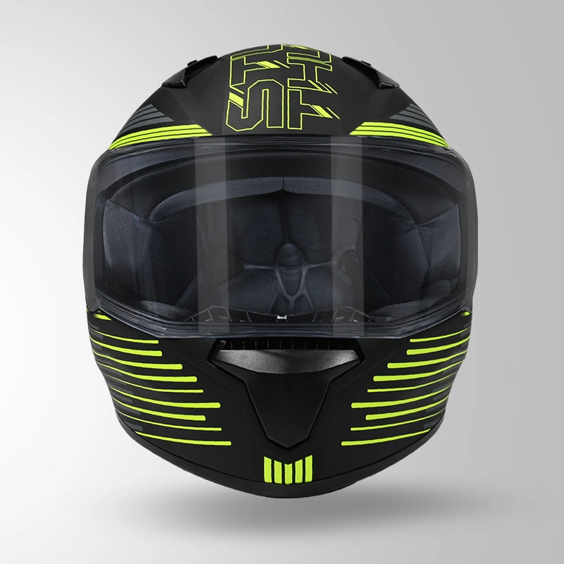 THUNDER D11 DECOR MATT BLACK & FLUORESCENT YELLOW WITH SPOILER