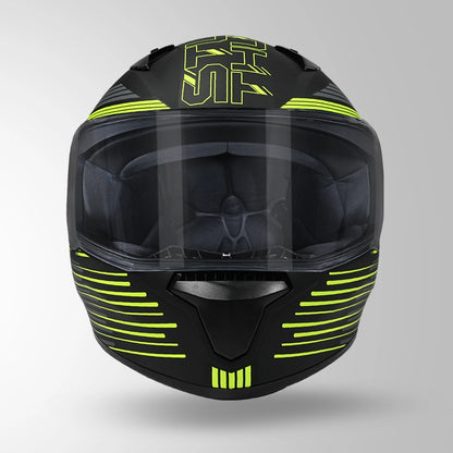 THUNDER D11 DECOR MATT BLACK & FLUORESCENT YELLOW WITH SPOILER