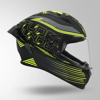 THUNDER D11 DECOR MATT BLACK & FLUORESCENT YELLOW WITH SPOILER