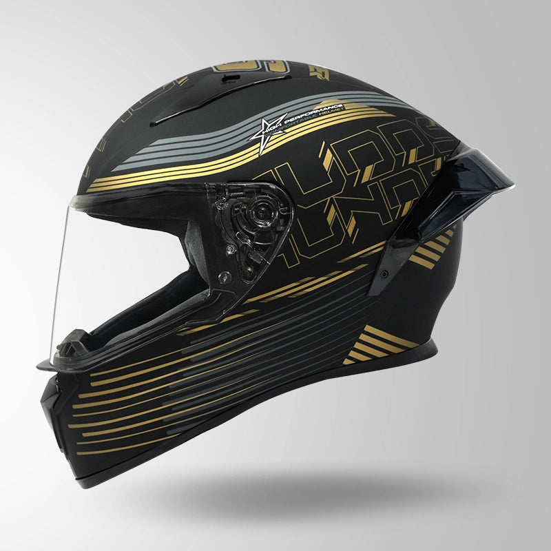THUNDER D11 DECOR MATT BLACK & GOLDEN WITH SPOILER