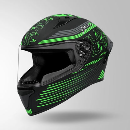 THUNDER D11 DECOR MATT BLACK & GREEN WITH SPOILER
