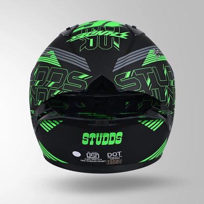 THUNDER D11 DECOR MATT BLACK & GREEN WITH SPOILER