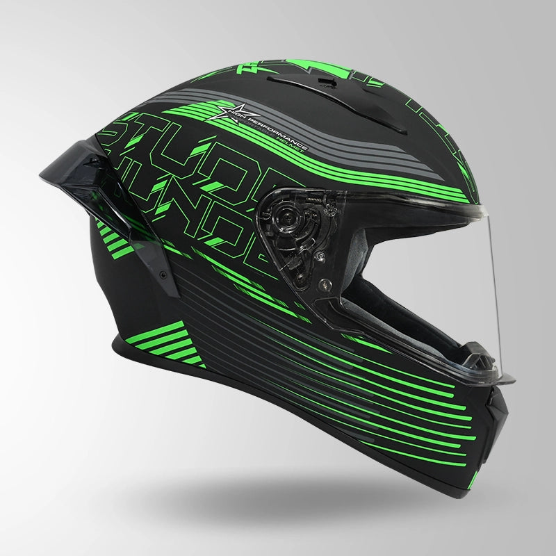 THUNDER D11 DECOR MATT BLACK & GREEN WITH SPOILER