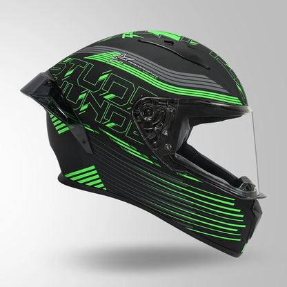 THUNDER D11 DECOR MATT BLACK & GREEN WITH SPOILER