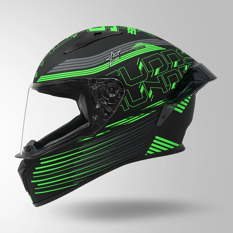 THUNDER D11 DECOR MATT BLACK & GREEN WITH SPOILER
