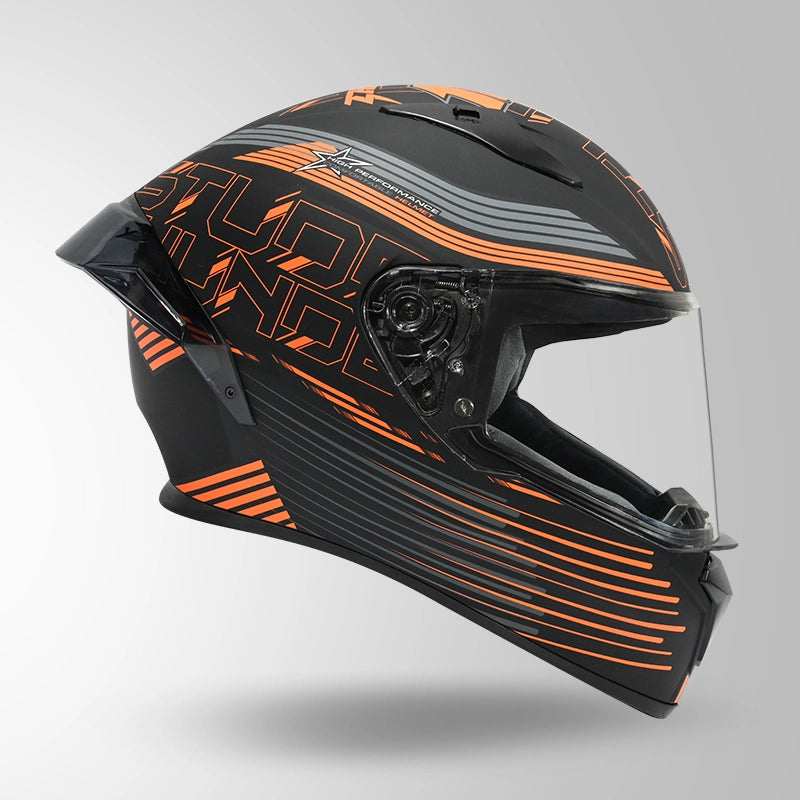 THUNDER D11 DECOR MATT BLACK & ORANGE WITH SPOILER