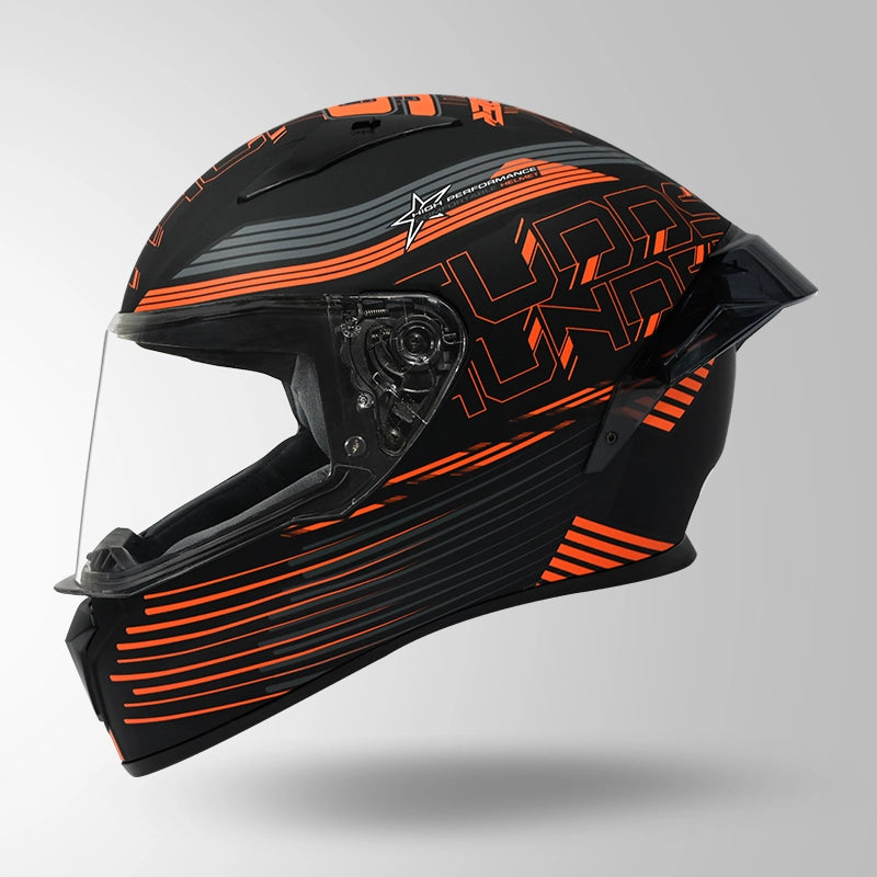 THUNDER D11 DECOR MATT BLACK & ORANGE WITH SPOILER