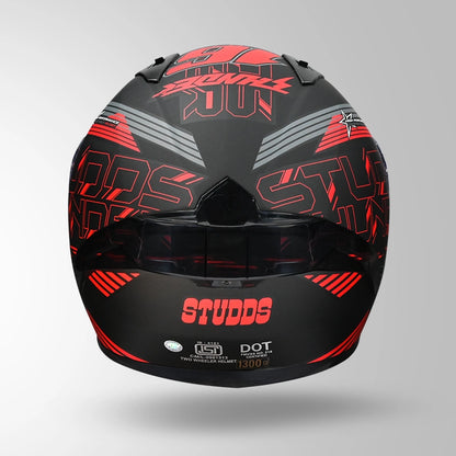 THUNDER D11 DECOR MATT BLACK & RED WITH SPOILER