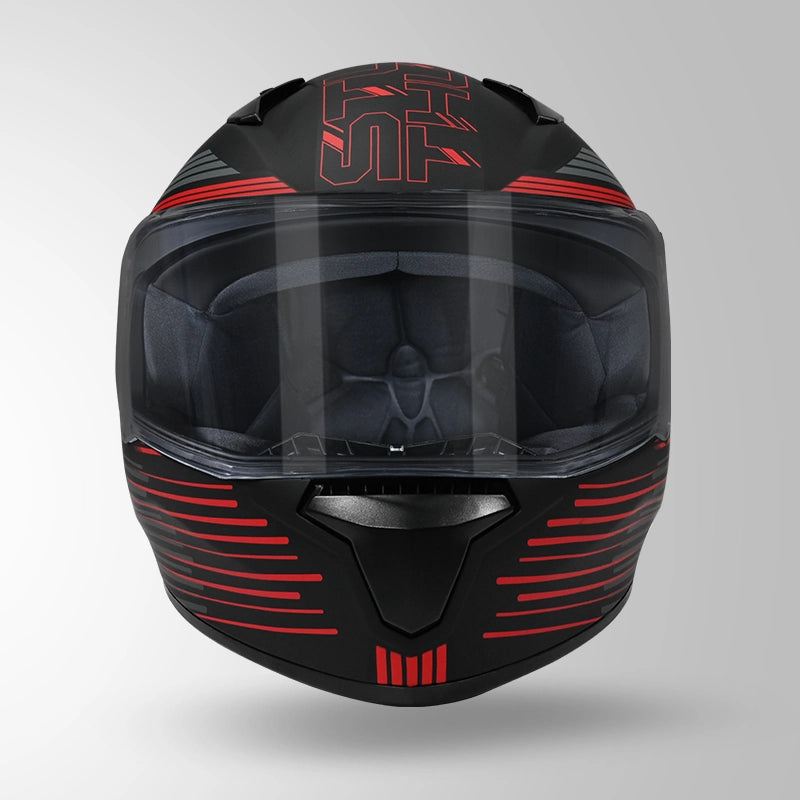 THUNDER D11 DECOR MATT BLACK & RED WITH SPOILER