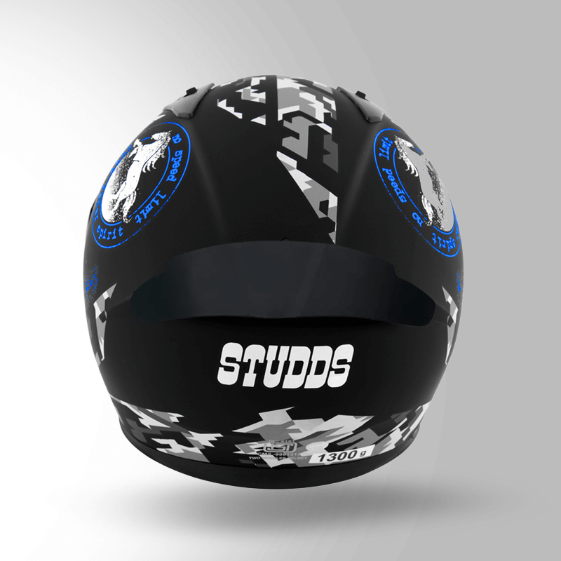 THUNDER D2 DECOR MATT BLACK & BLUE WITH SPOILER