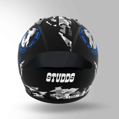 THUNDER D2 DECOR MATT BLACK & BLUE WITH SPOILER
