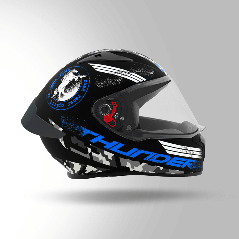 THUNDER D2 DECOR MATT BLACK & BLUE WITH SPOILER