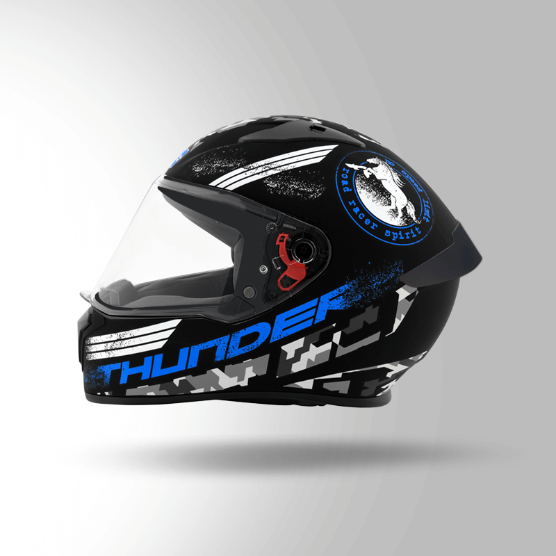 THUNDER D2 DECOR MATT BLACK & BLUE WITH SPOILER