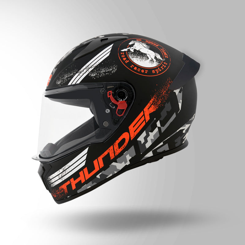THUNDER D2 DECOR MATT BLACK & ORANGE WITH SPOILER
