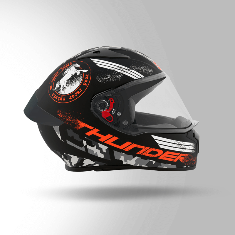 THUNDER D2 DECOR MATT BLACK & ORANGE WITH SPOILER