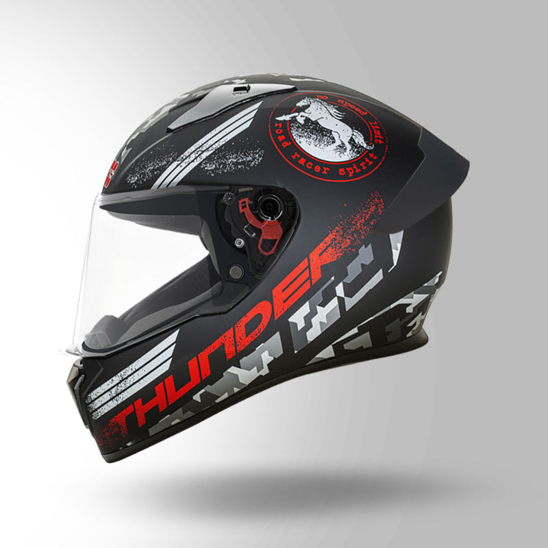 THUNDER D2 DECOR MATT BLACK & RED WITH SPOILER