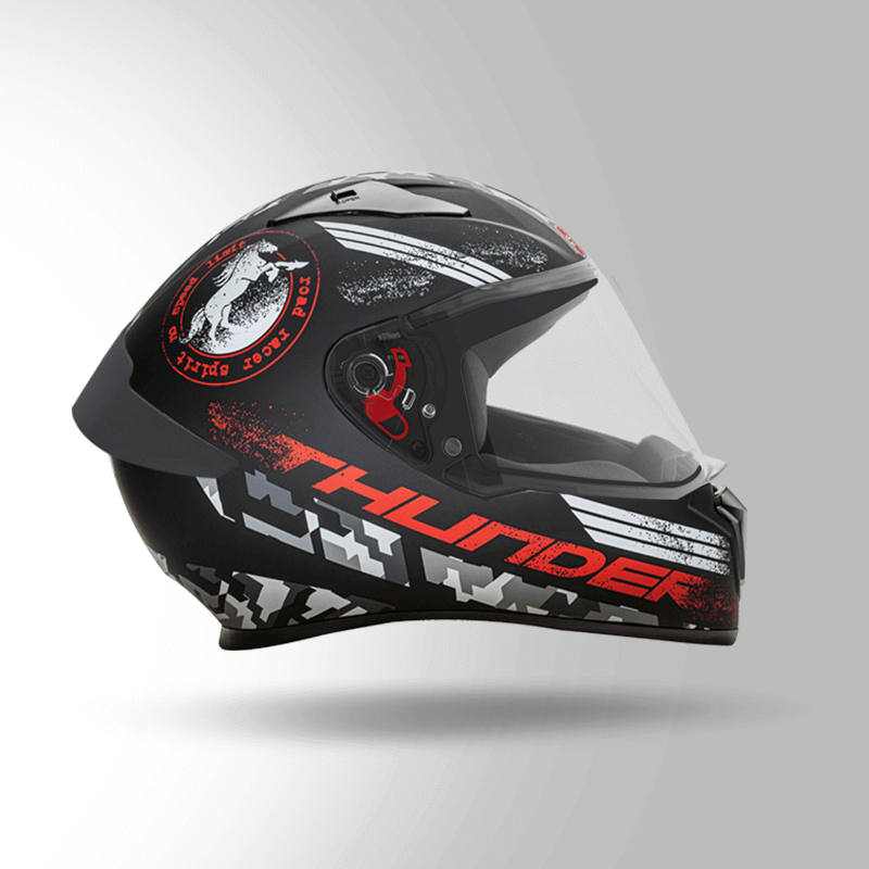 THUNDER D2 DECOR MATT BLACK & RED WITH SPOILER
