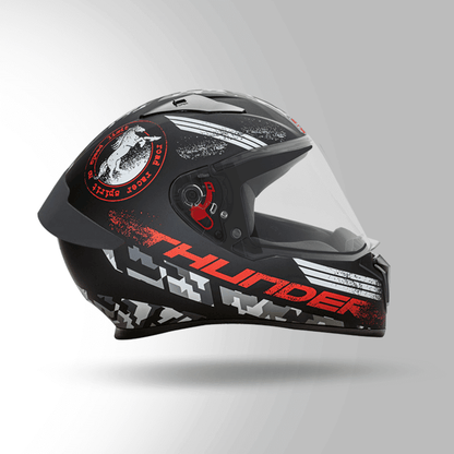 THUNDER D2 DECOR MATT BLACK & RED WITH SPOILER