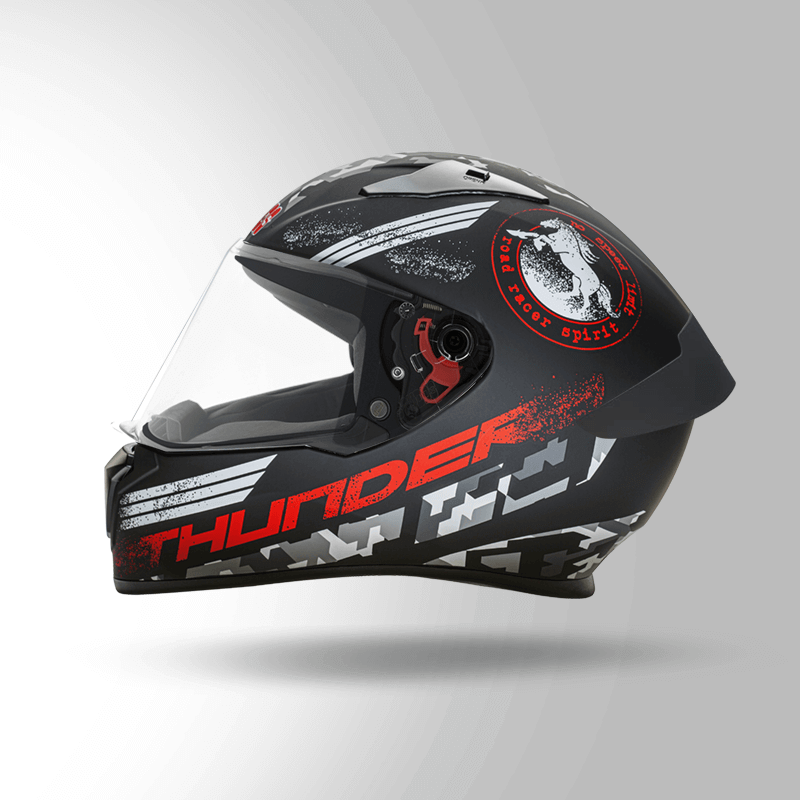 THUNDER D2 DECOR MATT BLACK & RED WITH SPOILER