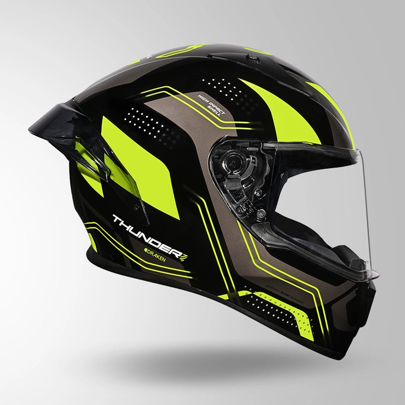 THUNDER D2 DRAKEN DECOR BLACK & FLUORESCENT YELLOW WITH SPOILER