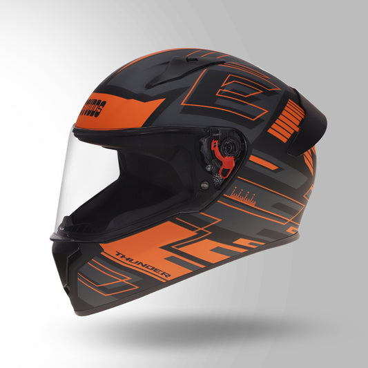 THUNDER D3 DECOR MATT BLACK & ORANGE WITH SPOILER
