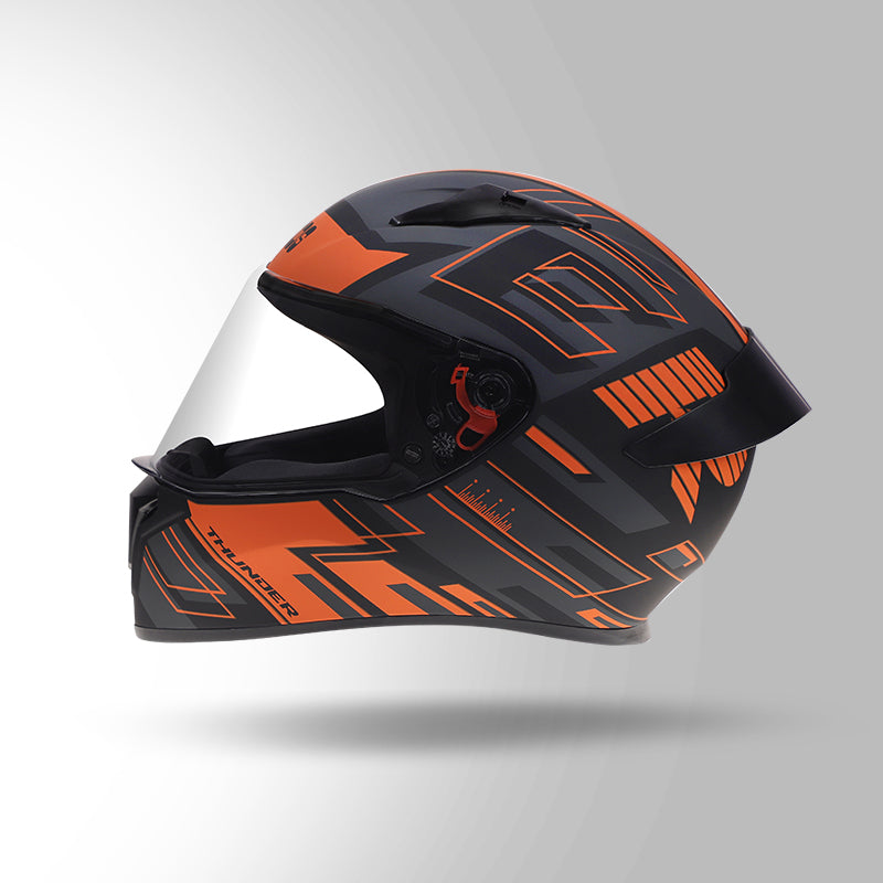 THUNDER D3 DECOR MATT BLACK & ORANGE WITH SPOILER