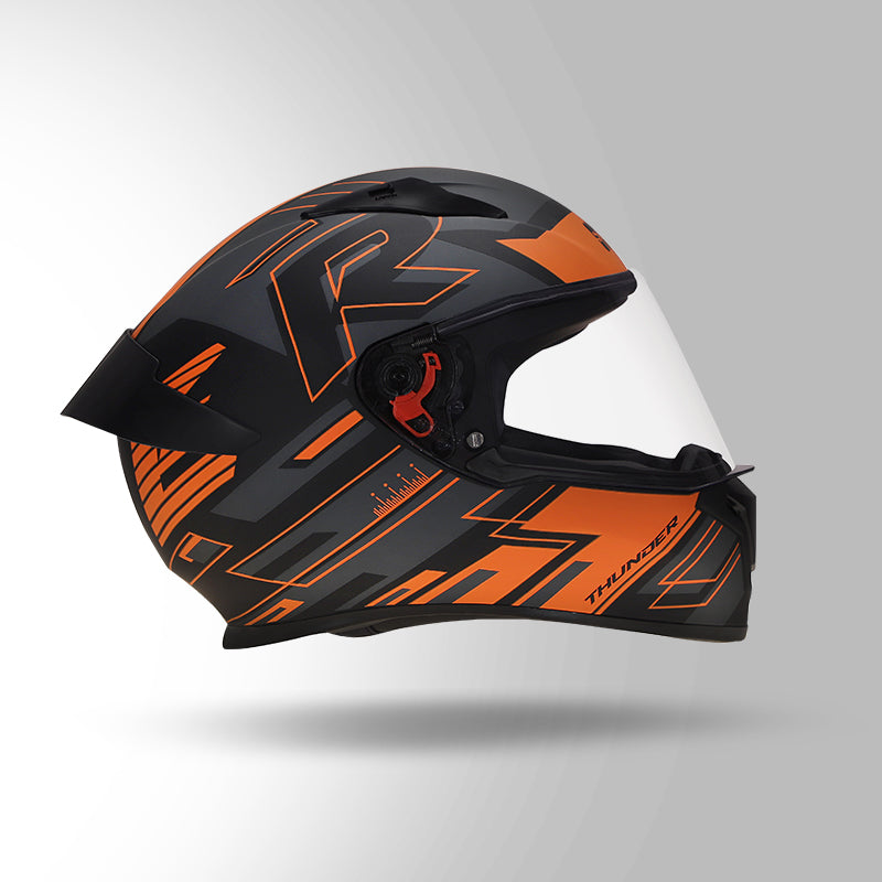THUNDER D3 DECOR MATT BLACK & ORANGE WITH SPOILER