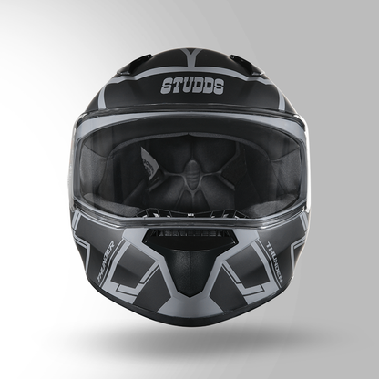 THUNDER D3 DECOR MATT GREY & BLACK WITH SPOILER