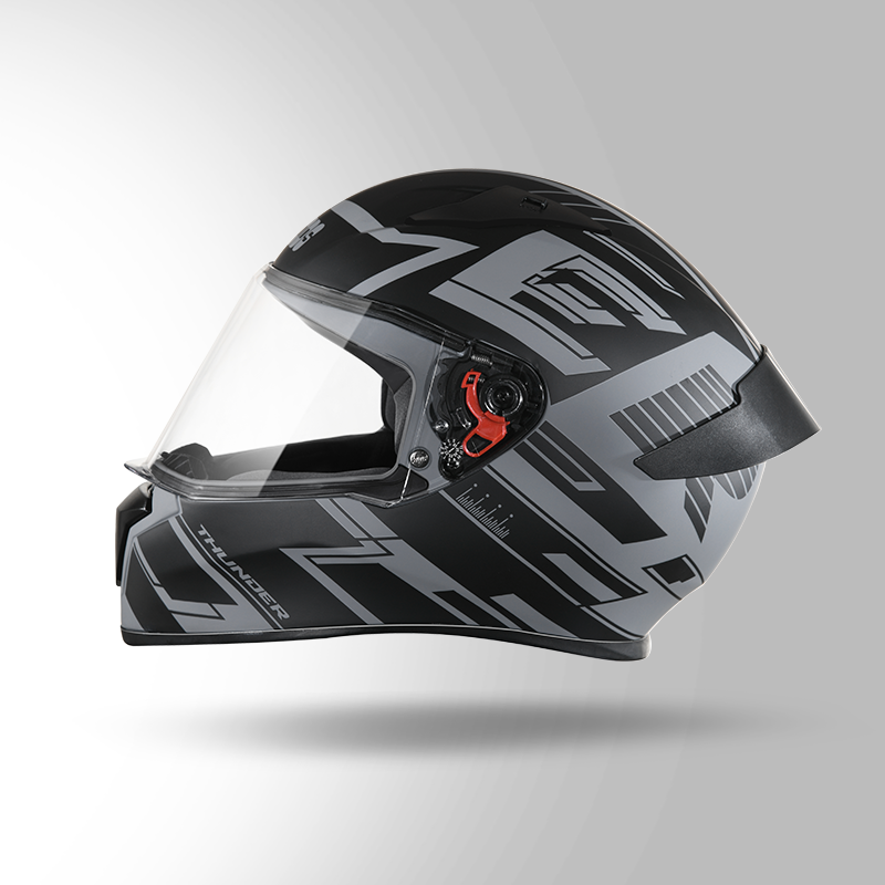 THUNDER D3 DECOR MATT GREY & BLACK WITH SPOILER