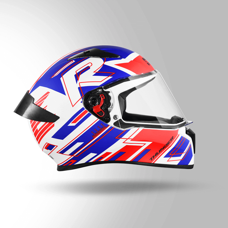 THUNDER D3 DECOR MATT WHITE & RED WITH SPOILER