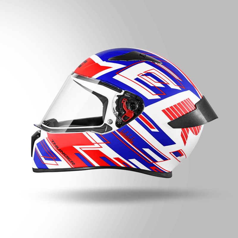 THUNDER D3 DECOR MATT WHITE & RED WITH SPOILER