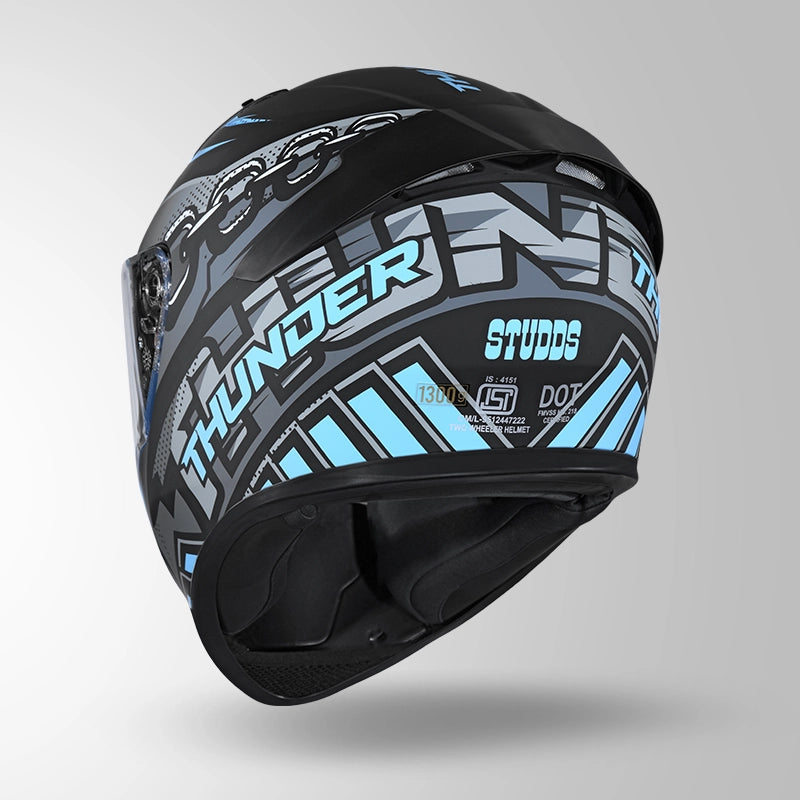 THUNDER D5 DECOR MATT BLACK & BLUE WITH SPOILER