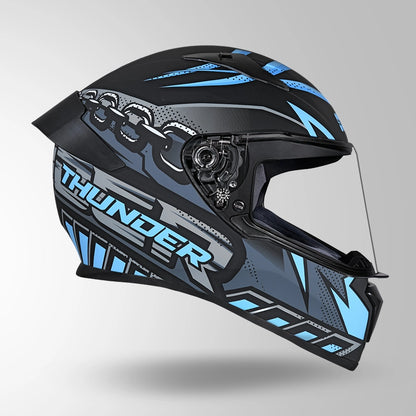 THUNDER D5 DECOR MATT BLACK & BLUE WITH SPOILER