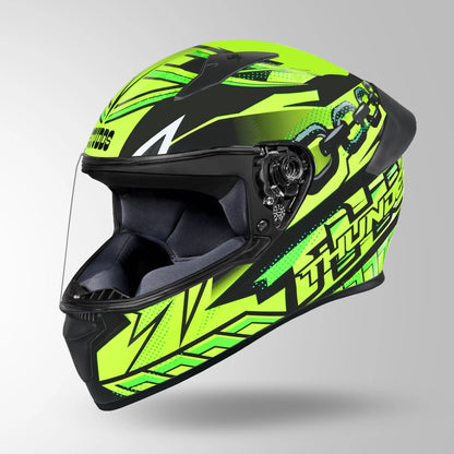 THUNDER D5 DECOR MATT BLACK / GREEN & YELLOW WITH SPOILER