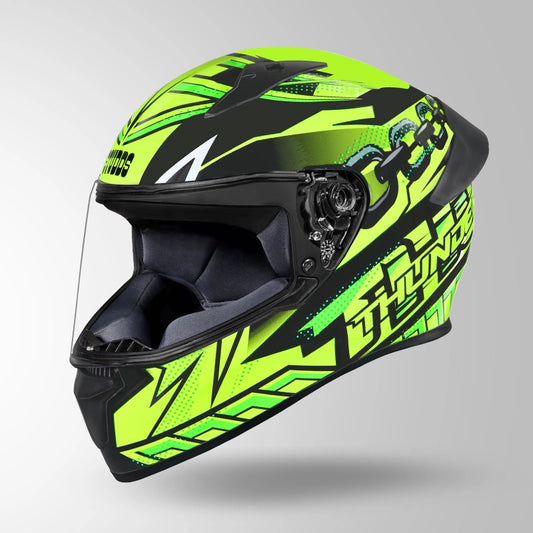 THUNDER D5 DECOR MATT BLACK / GREEN & YELLOW WITH SPOILER
