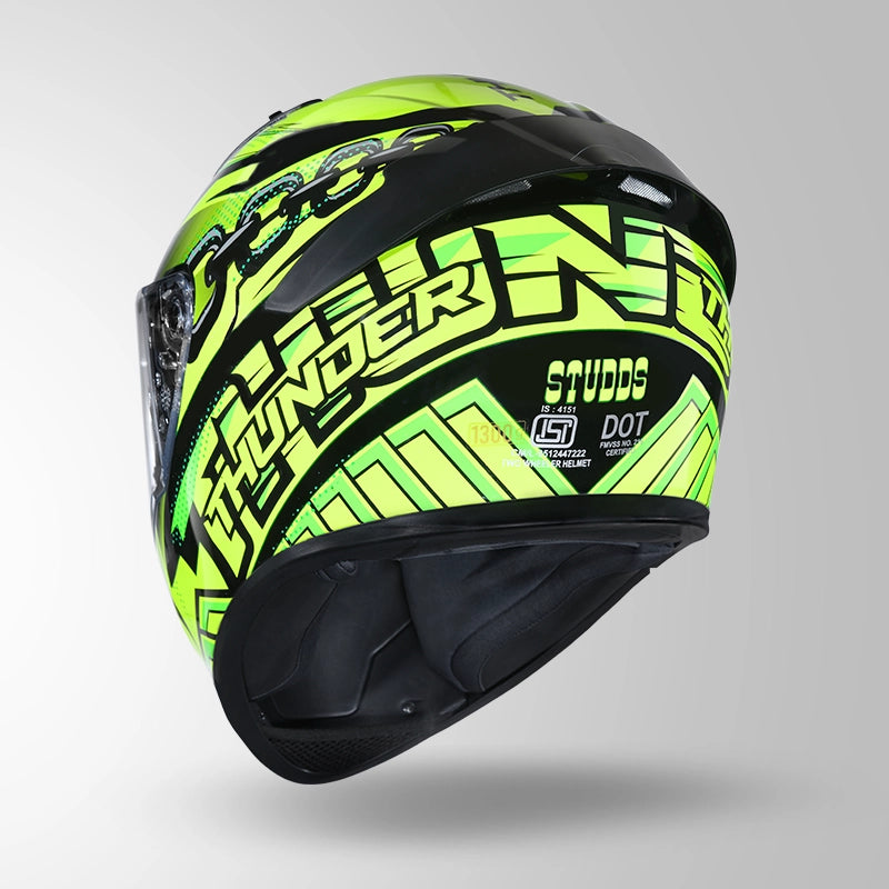 THUNDER D5 DECOR MATT BLACK / GREEN & YELLOW WITH SPOILER