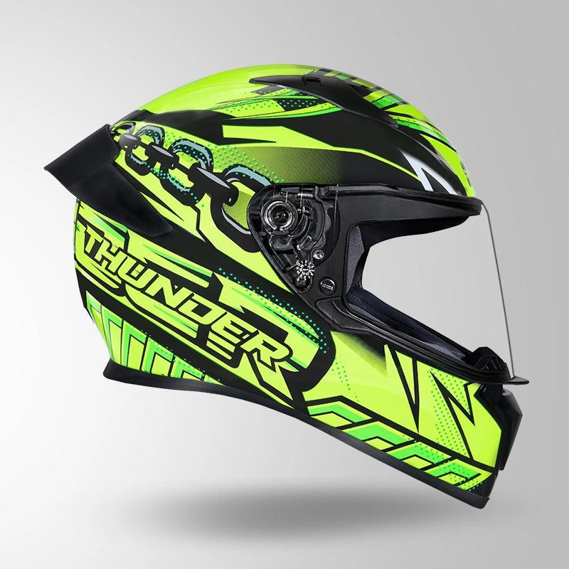THUNDER D5 DECOR MATT BLACK / GREEN & YELLOW WITH SPOILER