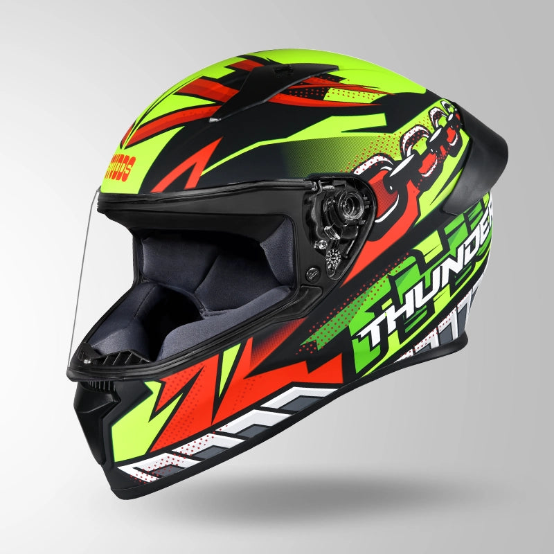 THUNDER D5 DECOR MATT BLACK / RED & YELLOW WITH SPOILER