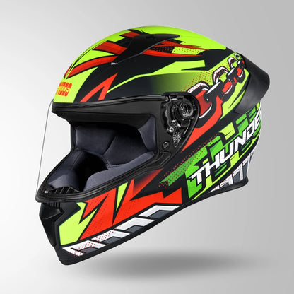 THUNDER D5 DECOR MATT BLACK / RED & YELLOW WITH SPOILER