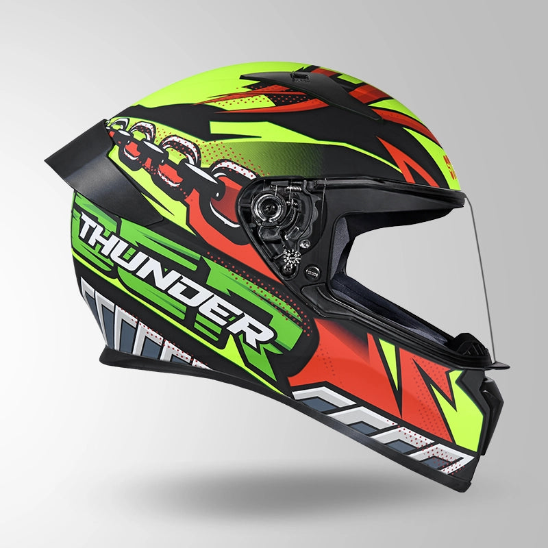 THUNDER D5 DECOR MATT BLACK / RED & YELLOW WITH SPOILER