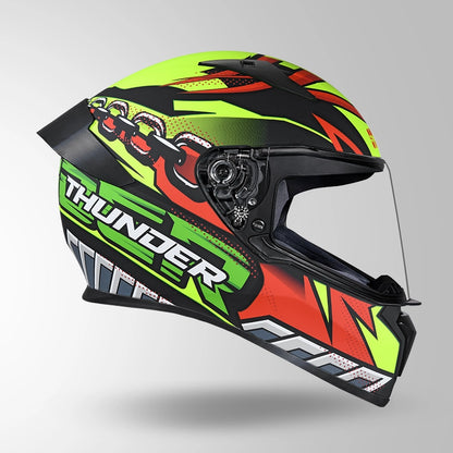 THUNDER D5 DECOR MATT BLACK / RED & YELLOW WITH SPOILER