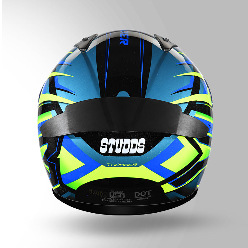 THUNDER D6 DECOR BLACK / GREEN & BLUE WITH SPOILER
