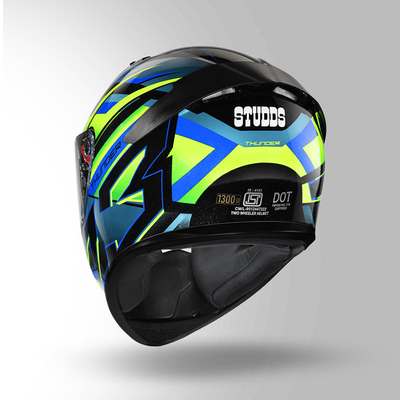 THUNDER D6 DECOR BLACK / GREEN & BLUE WITH SPOILER