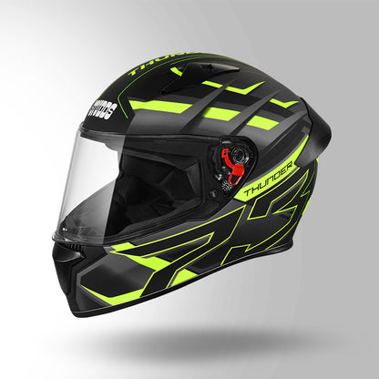 THUNDER D6 DECOR MATT BLACK / GREY & YELLOW WITH SPOILER