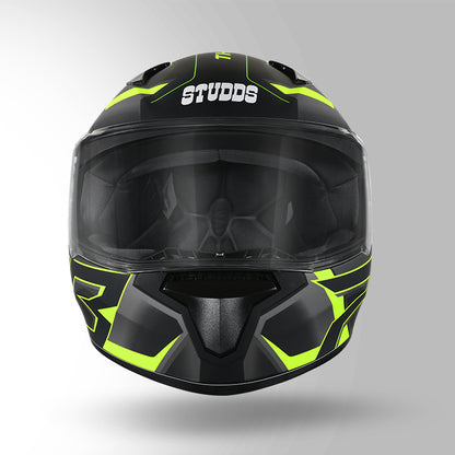 THUNDER D6 DECOR MATT BLACK / GREY & YELLOW WITH SPOILER