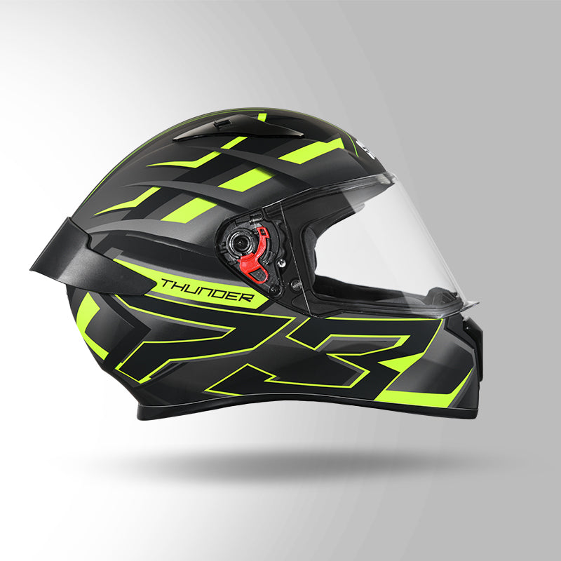 THUNDER D6 DECOR MATT BLACK / GREY & YELLOW WITH SPOILER