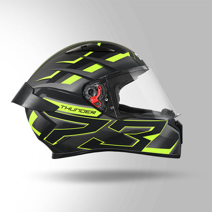 THUNDER D6 DECOR MATT BLACK / GREY & YELLOW WITH SPOILER