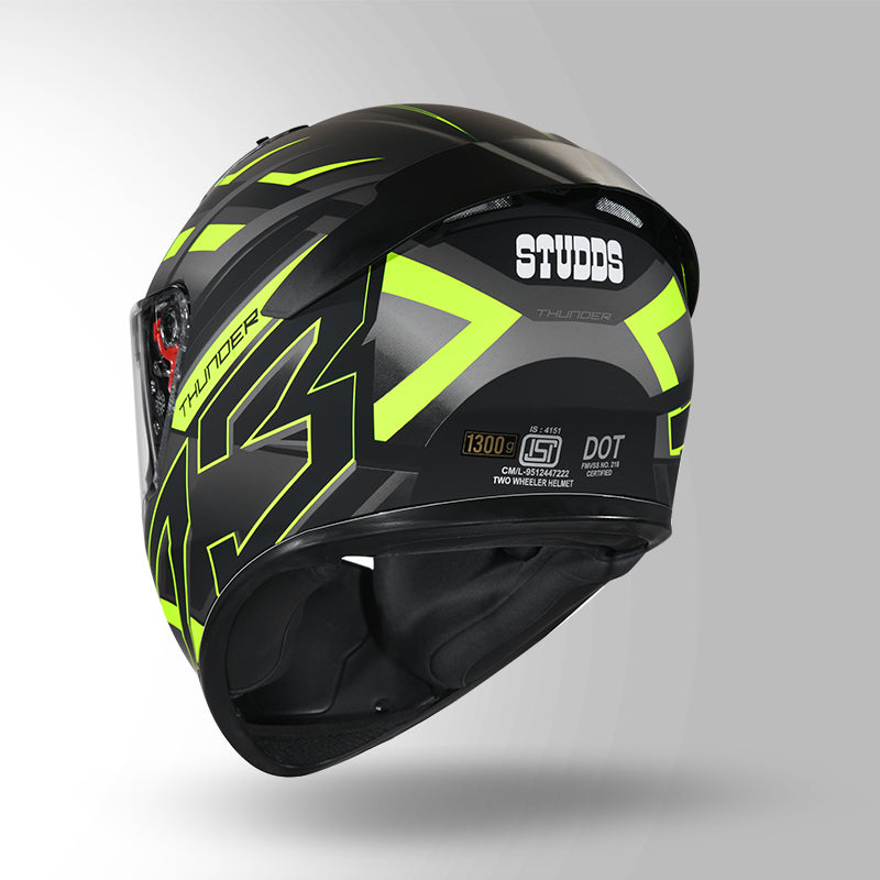 THUNDER D6 DECOR MATT BLACK / GREY & YELLOW WITH SPOILER