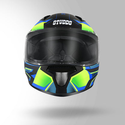 THUNDER D6 DECOR MATT BLACK / GREEN & BLUE WITH SPOILER