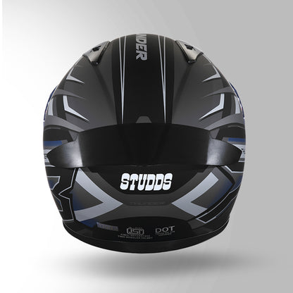 THUNDER D6 DECOR MATT BLACK / GREY & WHITE WITH SPOILER